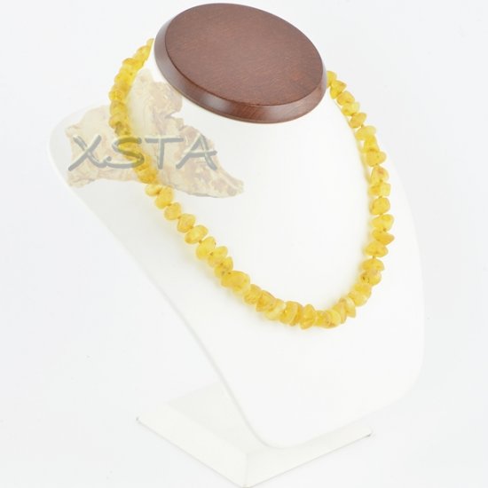 Raw amber necklace baroque yellow